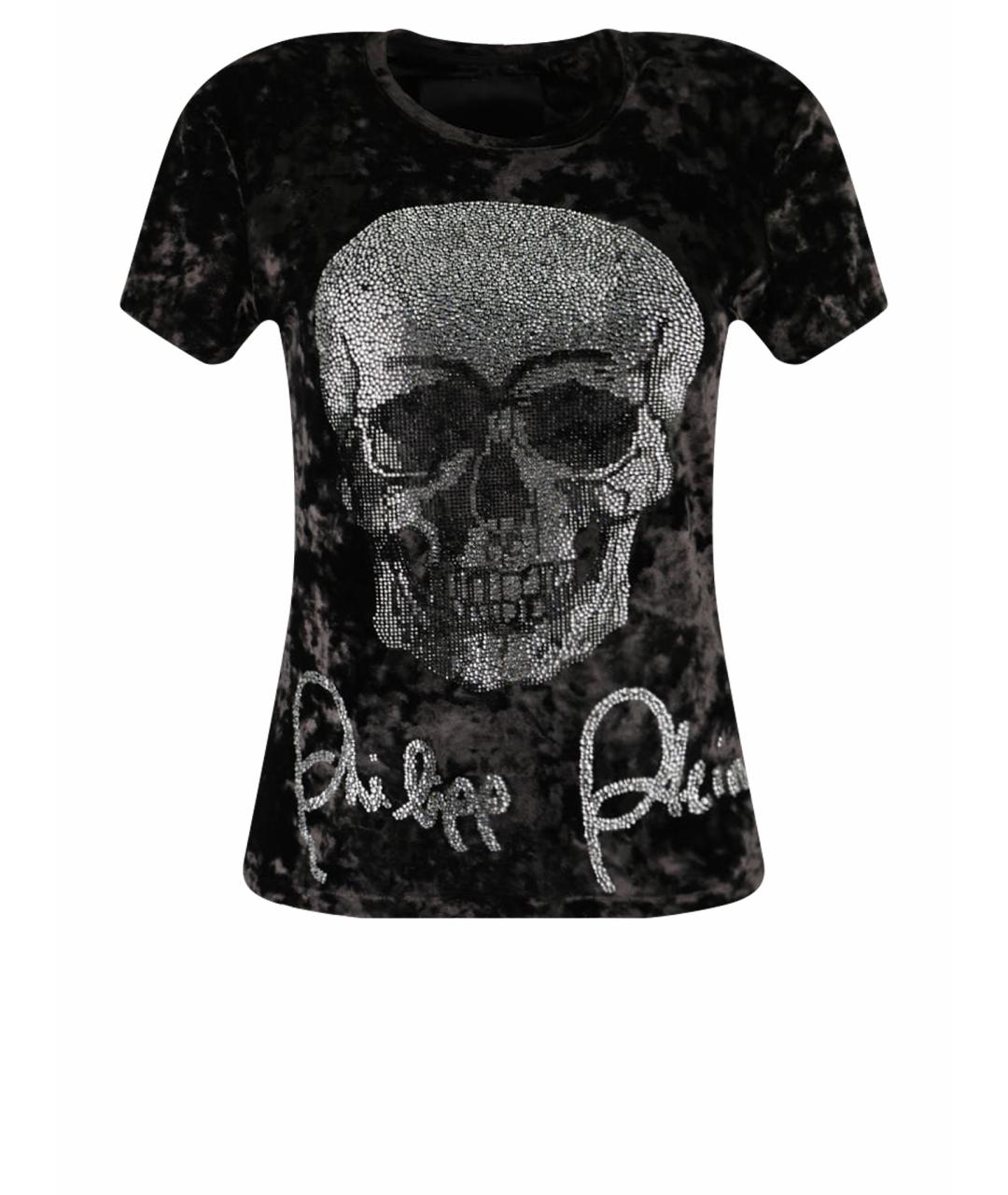 PHILIPP PLEIN Черная полиэстеровая футболка, фото 1