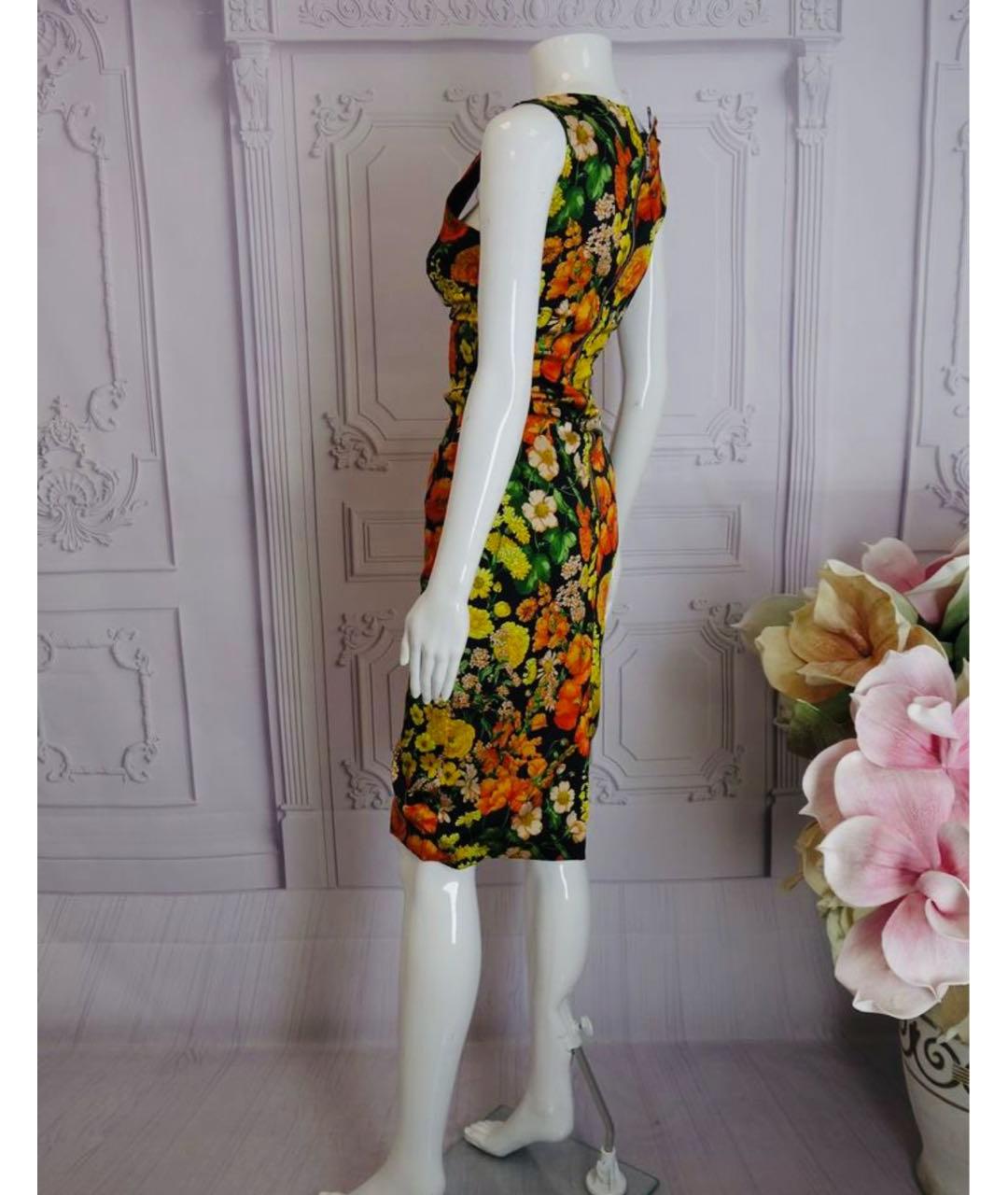 DOLCE&GABBANA Оранжевое шелковое повседневное платье, фото 5