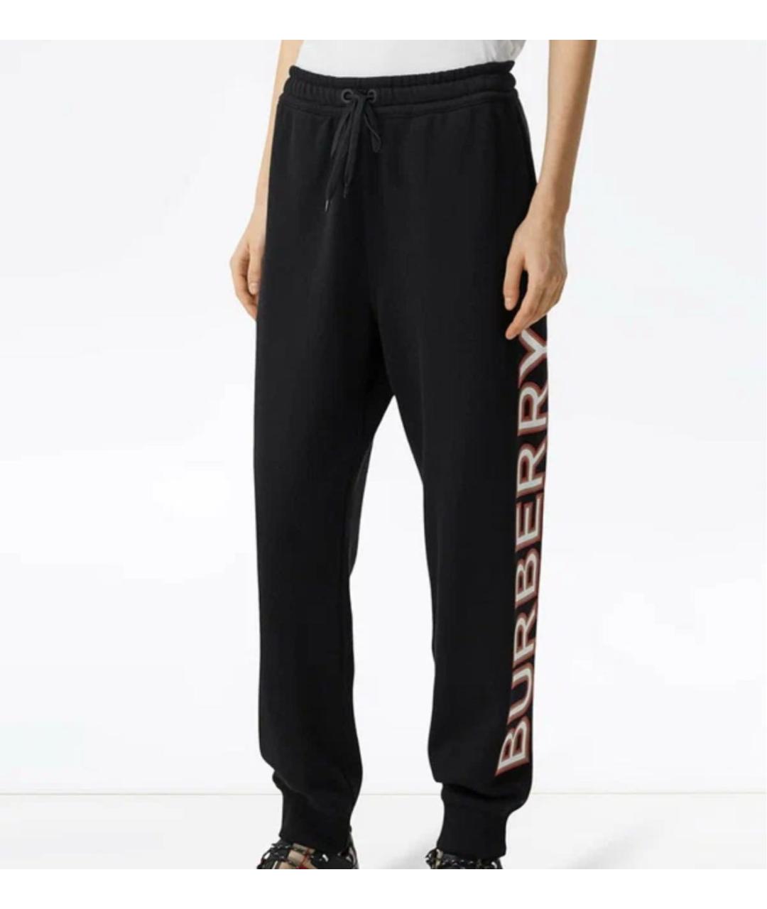 BURBERRY Черные хлопковые спортивные брюки и шорты, фото 6