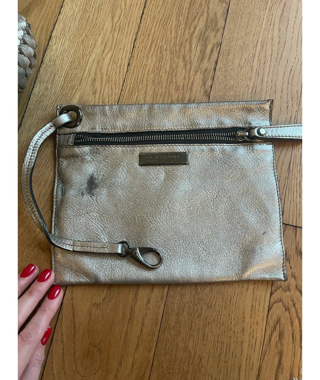 BURBERRY Золотая кожаная сумка тоут, фото 7