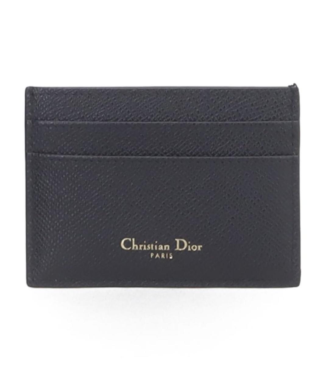 CHRISTIAN DIOR Черный кожаный кардхолдер, фото 1