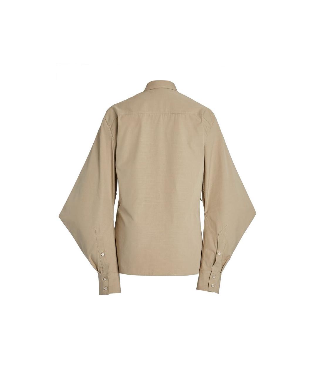 BOTTEGA VENETA Бежевая хлопковая рубашка, фото 2