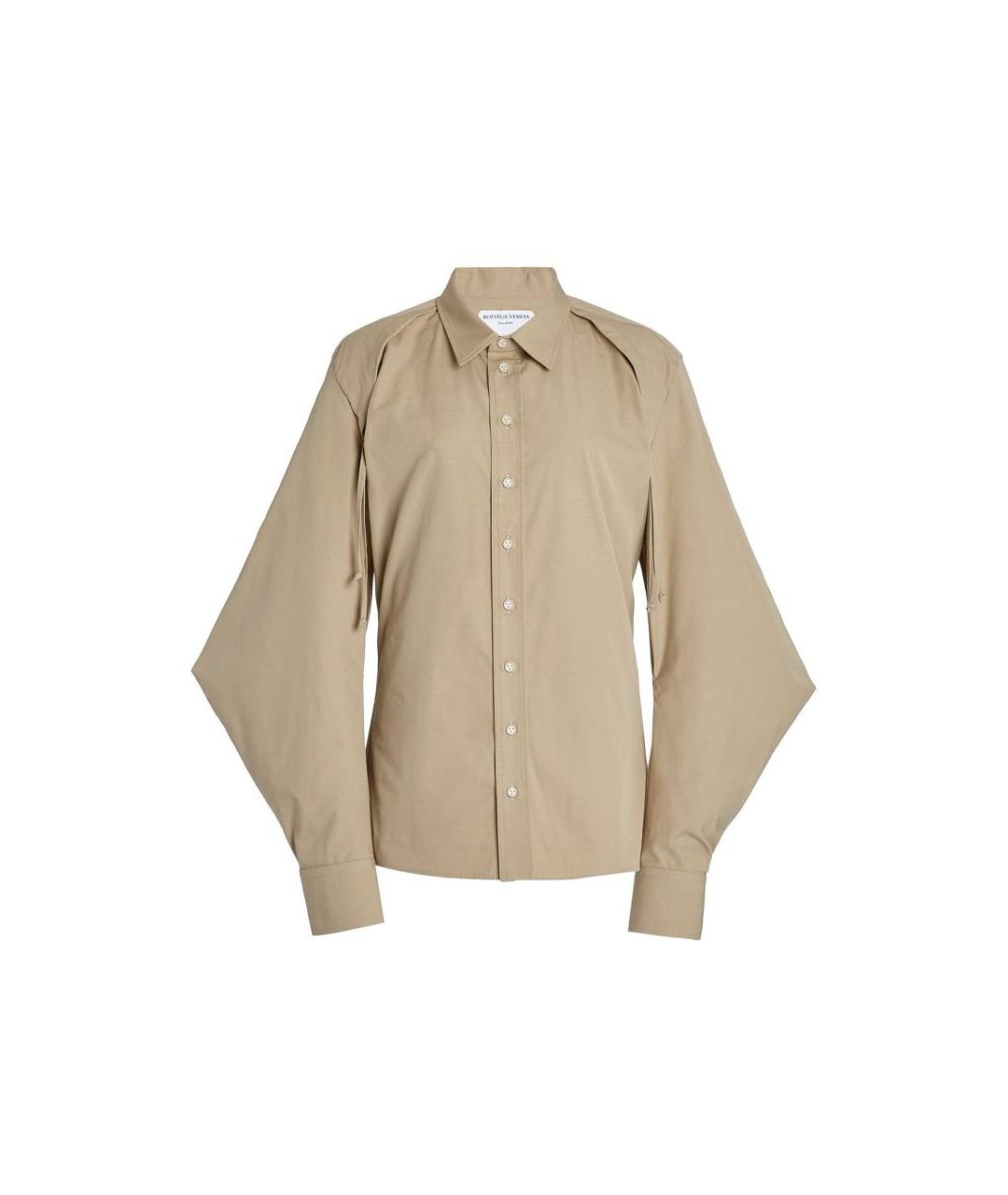 BOTTEGA VENETA Бежевая хлопковая рубашка, фото 1
