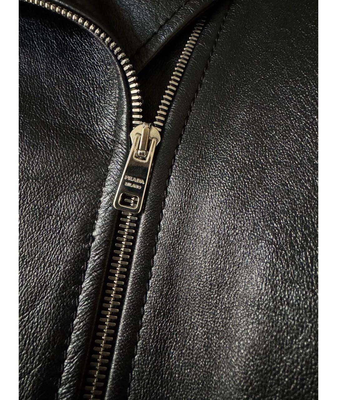 PRADA Черная кожаная куртка, фото 5