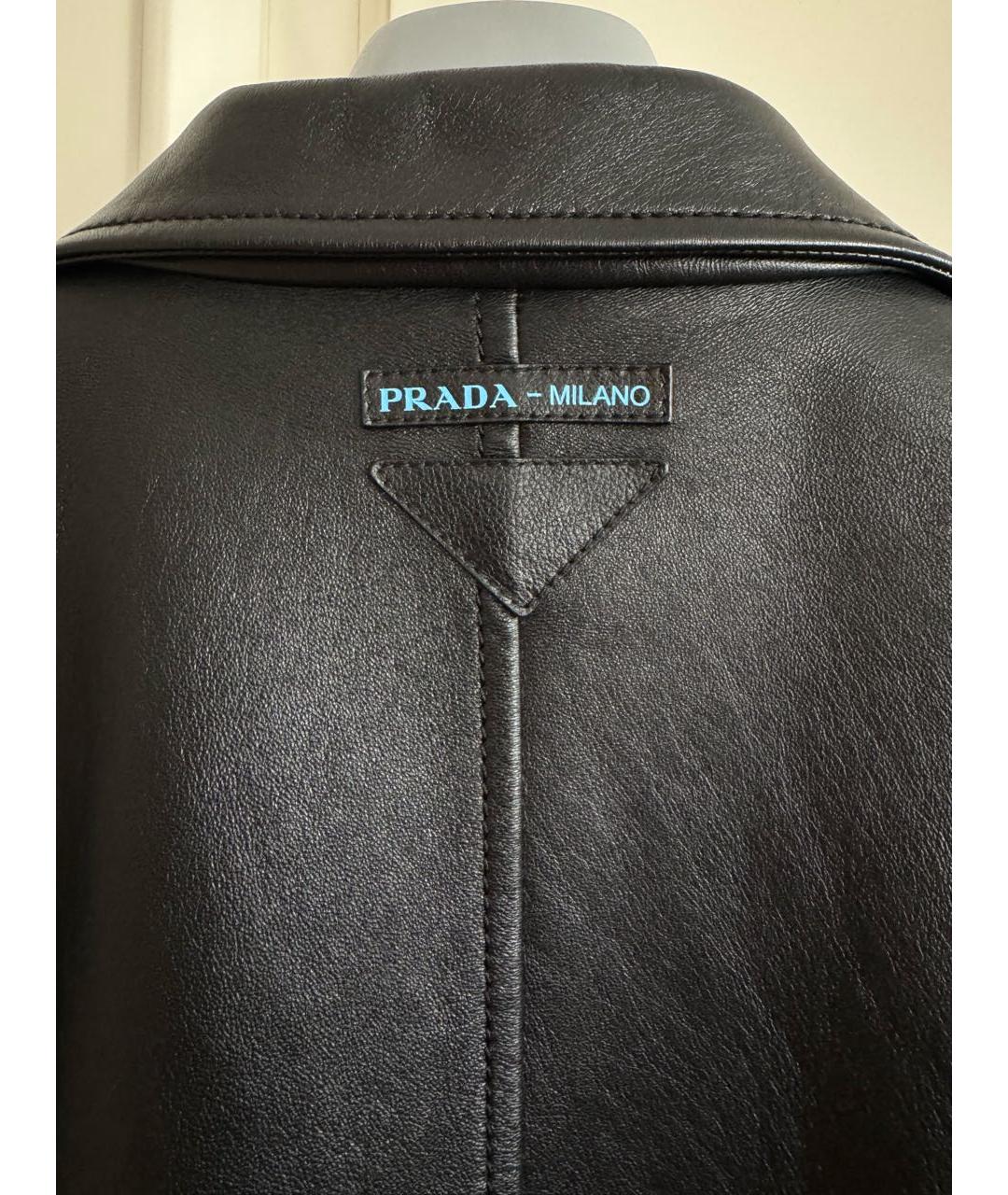 PRADA Черная кожаная куртка, фото 3