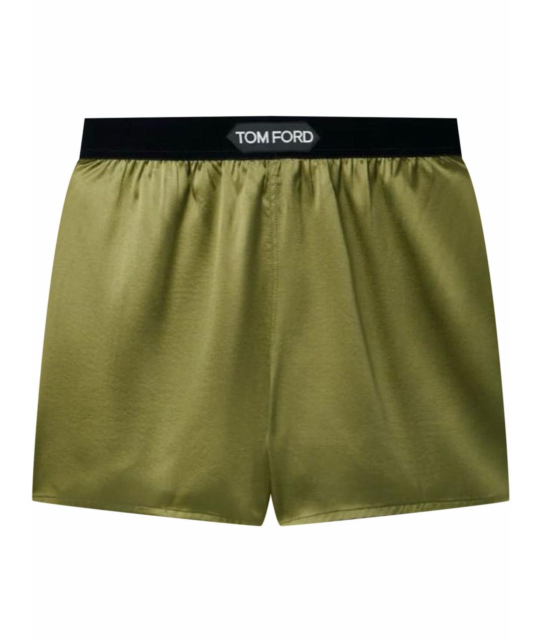 TOM FORD Хаки шелковые шорты, фото 1