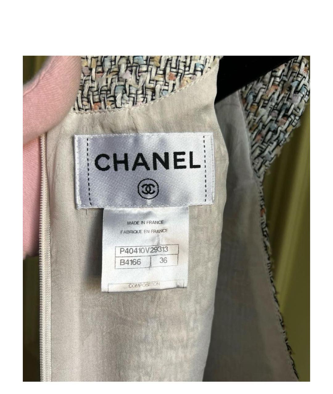 CHANEL Мульти твидовое повседневное платье, фото 6