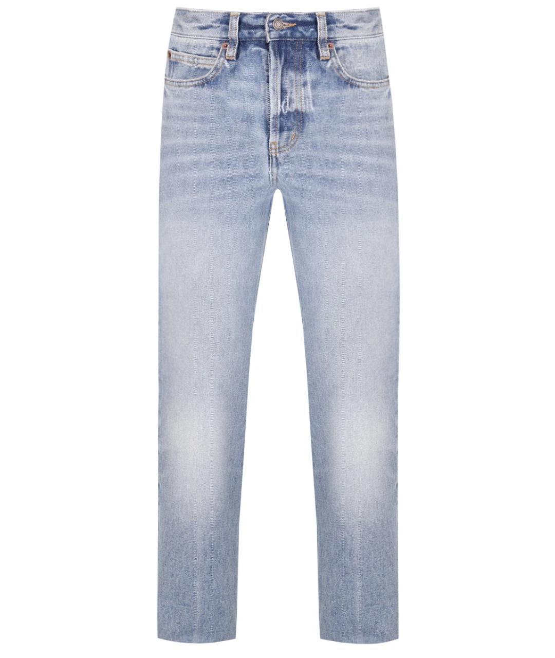 SAINT LAURENT Голубые хлопковые прямые джинсы, фото 1