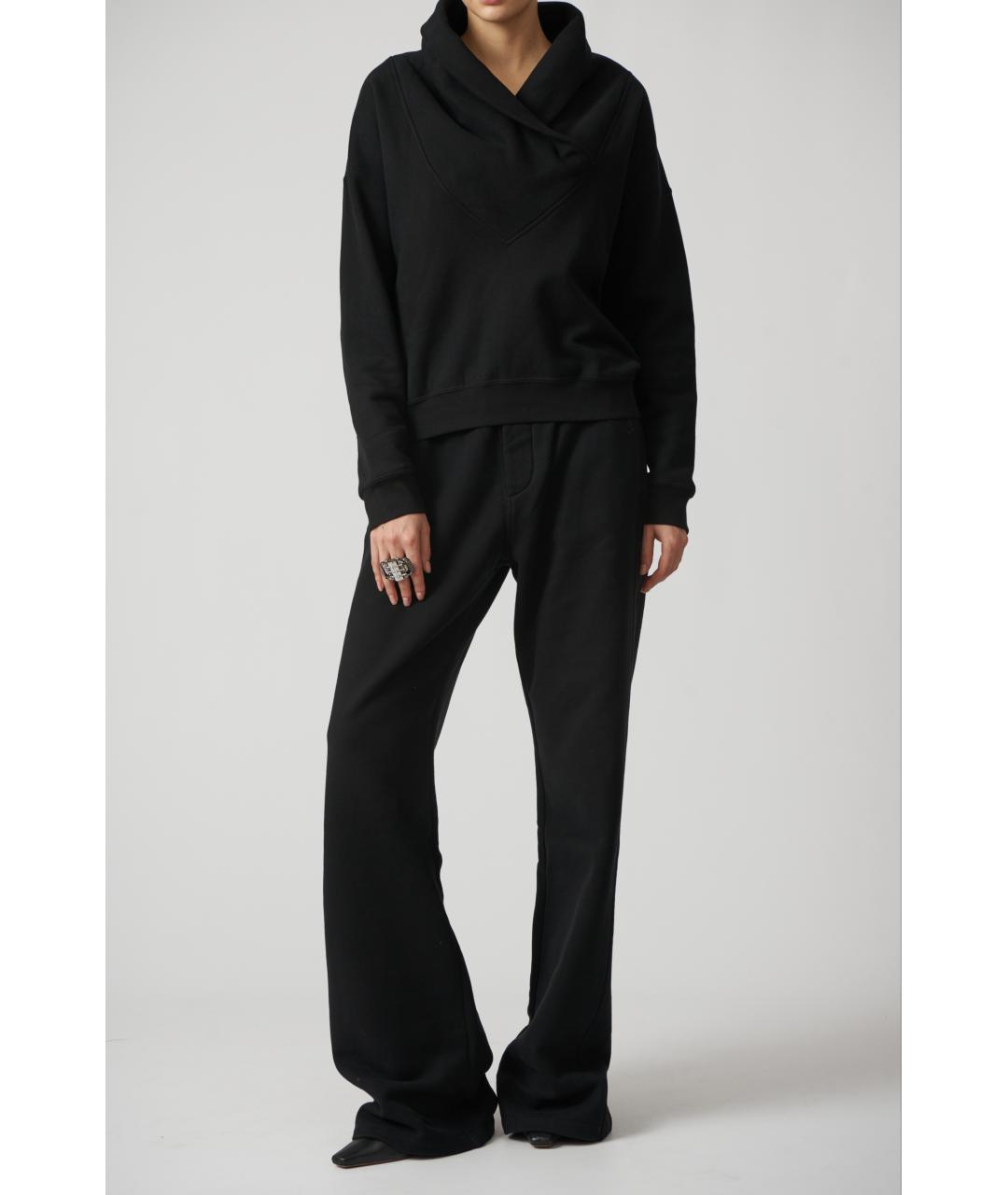 SAINT LAURENT Черные хлопковые прямые брюки, фото 5