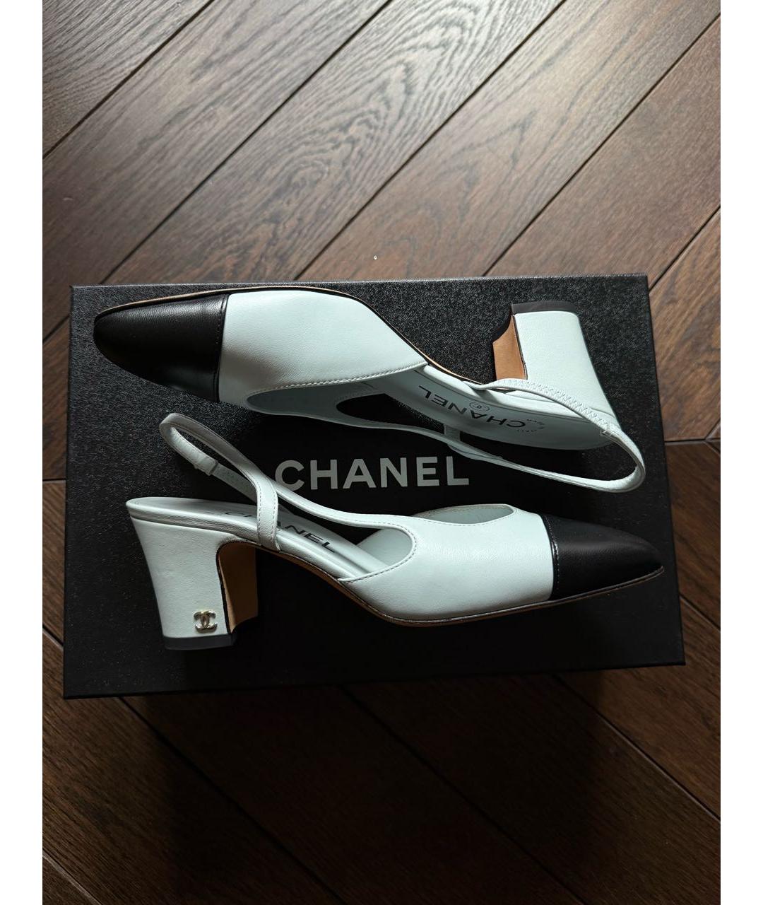 CHANEL Голубые кожаные туфли, фото 9