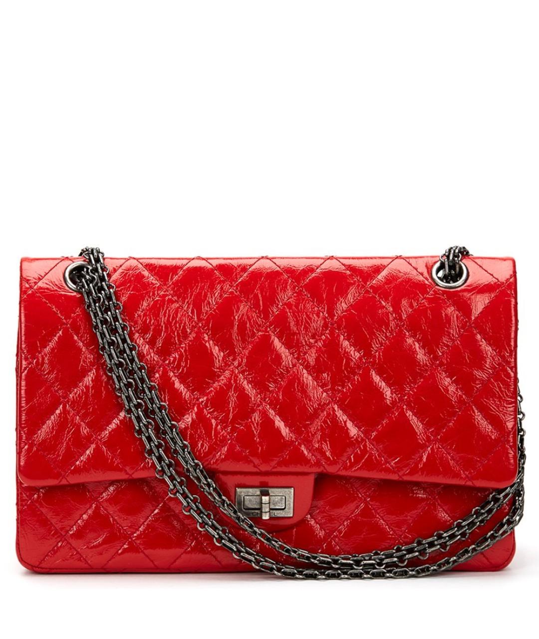 CHANEL Красная сумка через плечо из лакированной кожи, фото 6