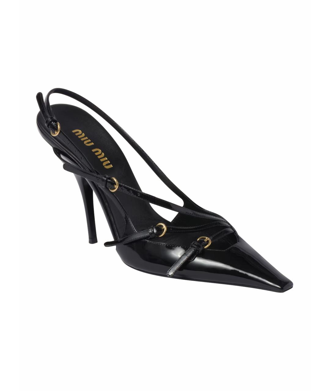 MIU MIU Черные туфли из лакированной кожи, фото 1