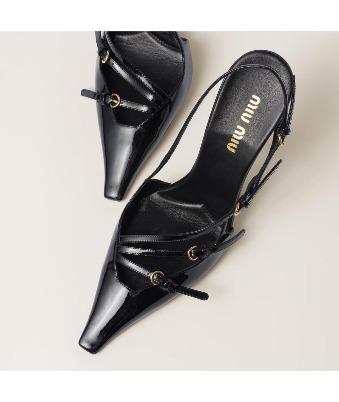 MIU MIU Черные туфли из лакированной кожи, фото 2