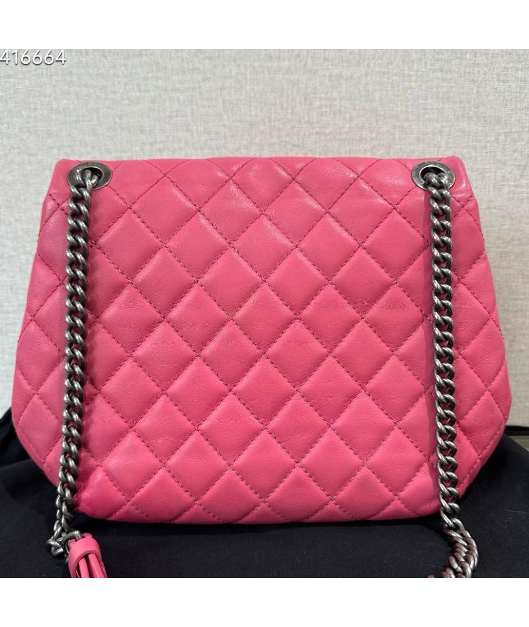 CHANEL Розовая кожаная сумка через плечо, фото 4