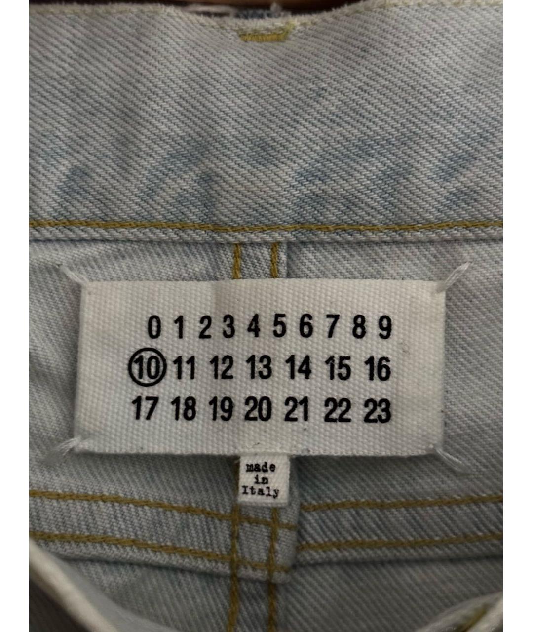 MAISON MARGIELA Голубые хлопковые прямые джинсы, фото 6