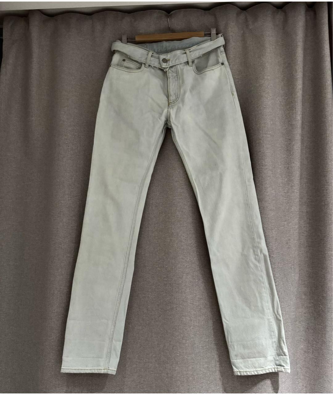 MAISON MARGIELA Голубые хлопковые прямые джинсы, фото 9