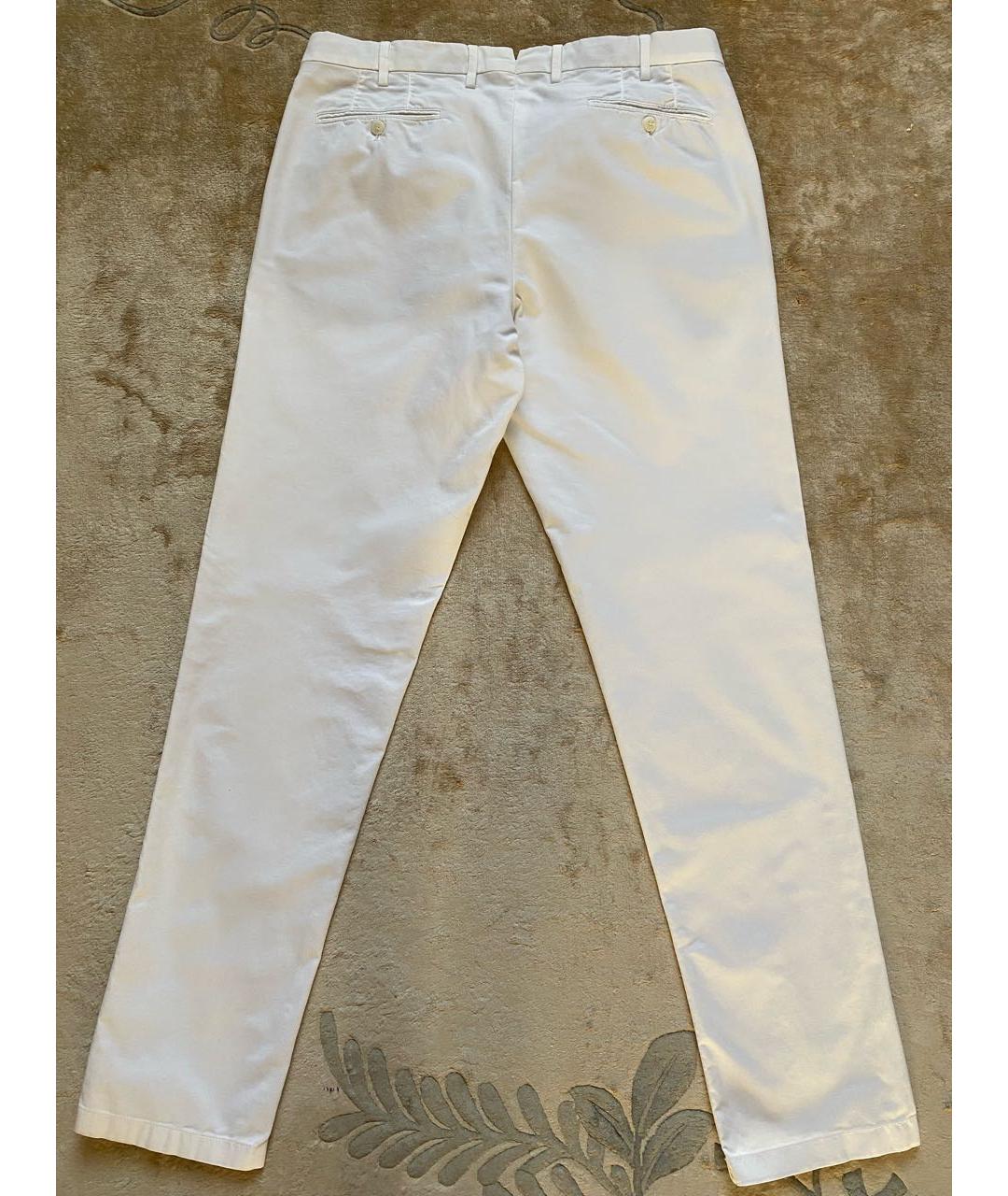 LORO PIANA Белые хлопковые повседневные брюки, фото 2