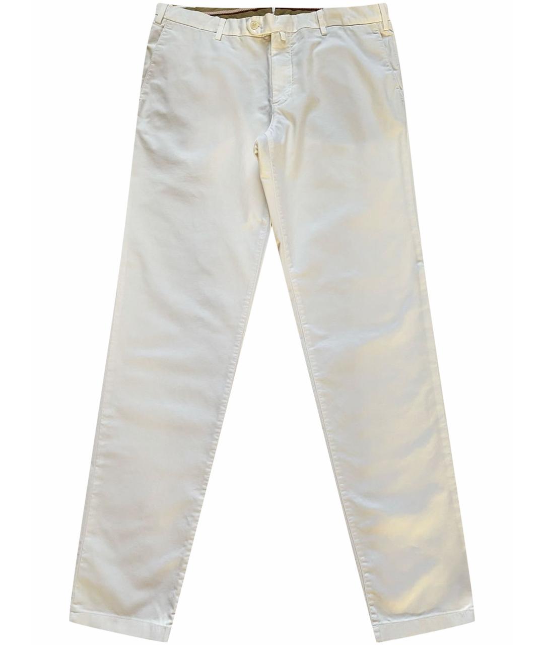 LORO PIANA Белые хлопковые повседневные брюки, фото 1