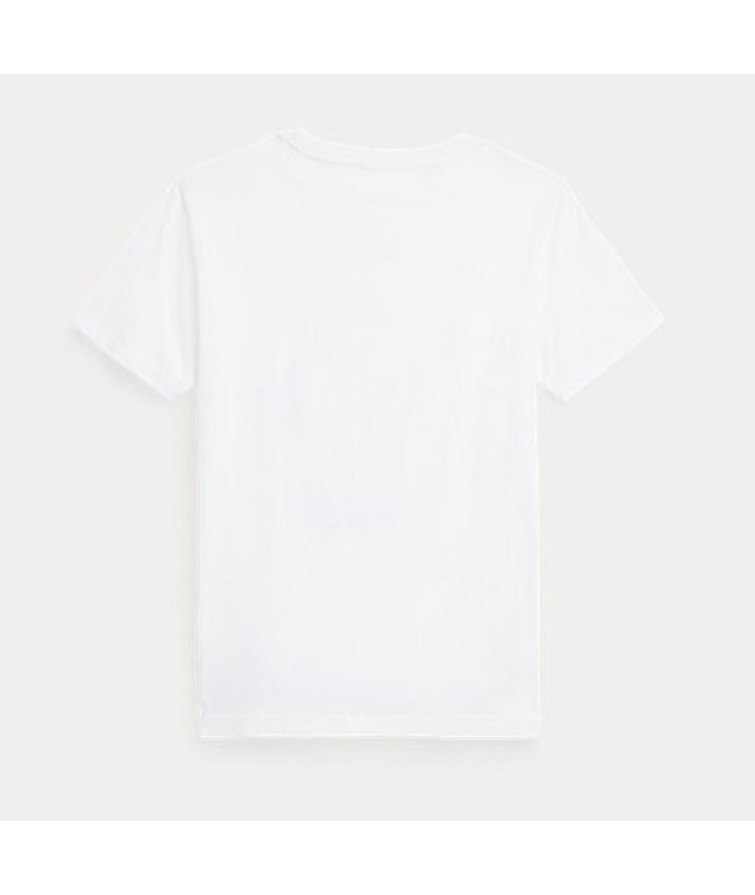 POLO RALPH LAUREN Белая хлопковая детская футболка, фото 2
