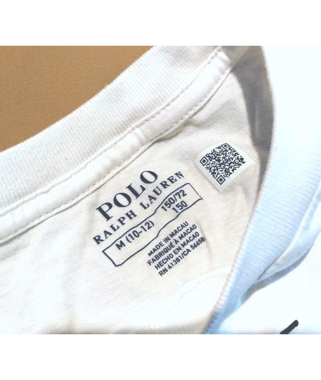 POLO RALPH LAUREN Белая хлопковая детская футболка, фото 5