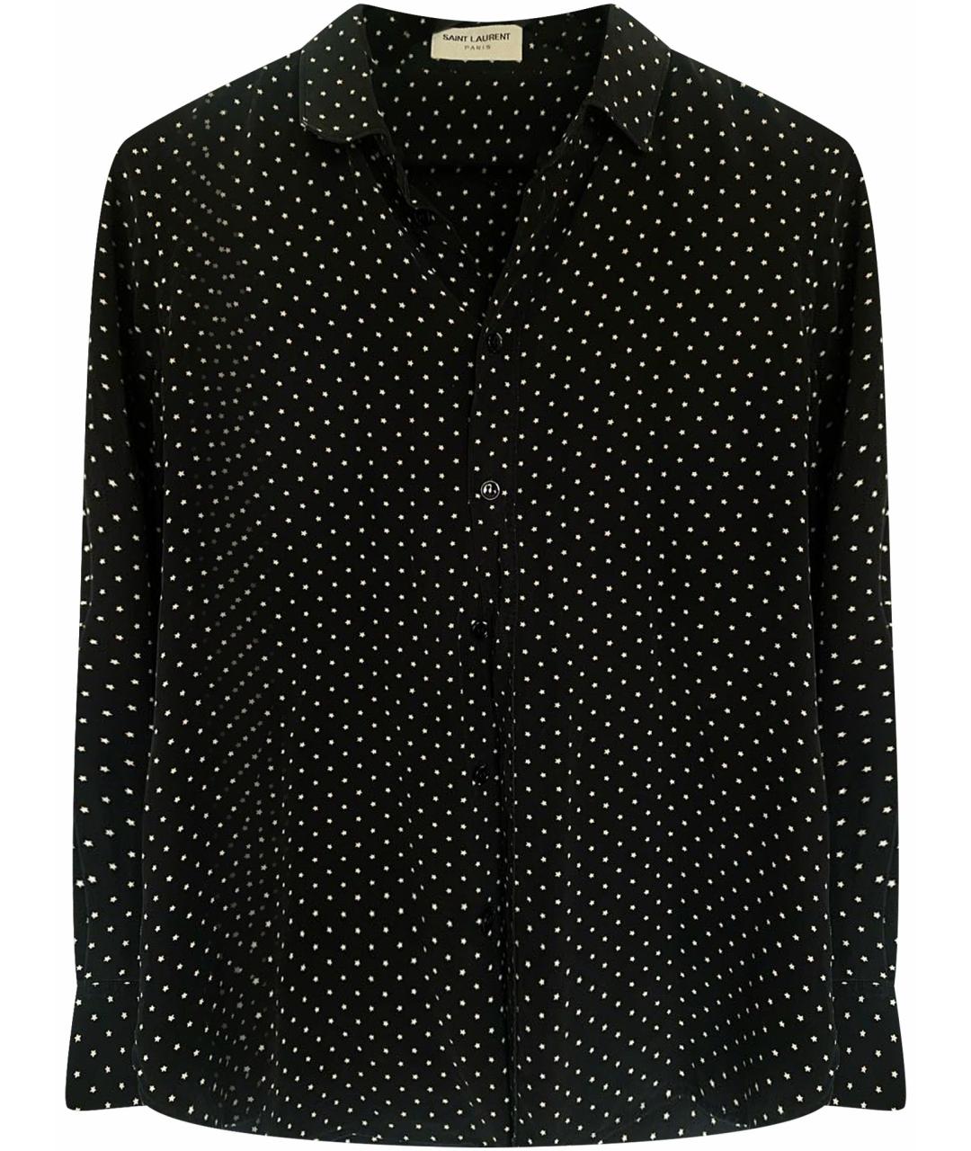 SAINT LAURENT Черная шелковая рубашка, фото 1