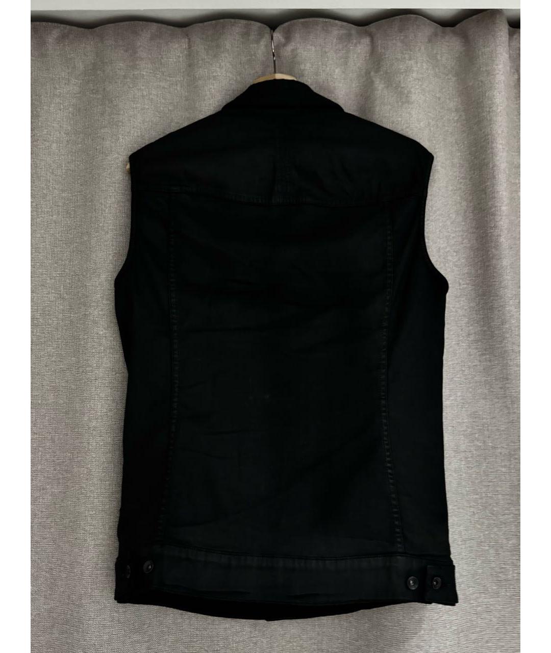 RICK OWENS Черный хлопковый жилет, фото 2