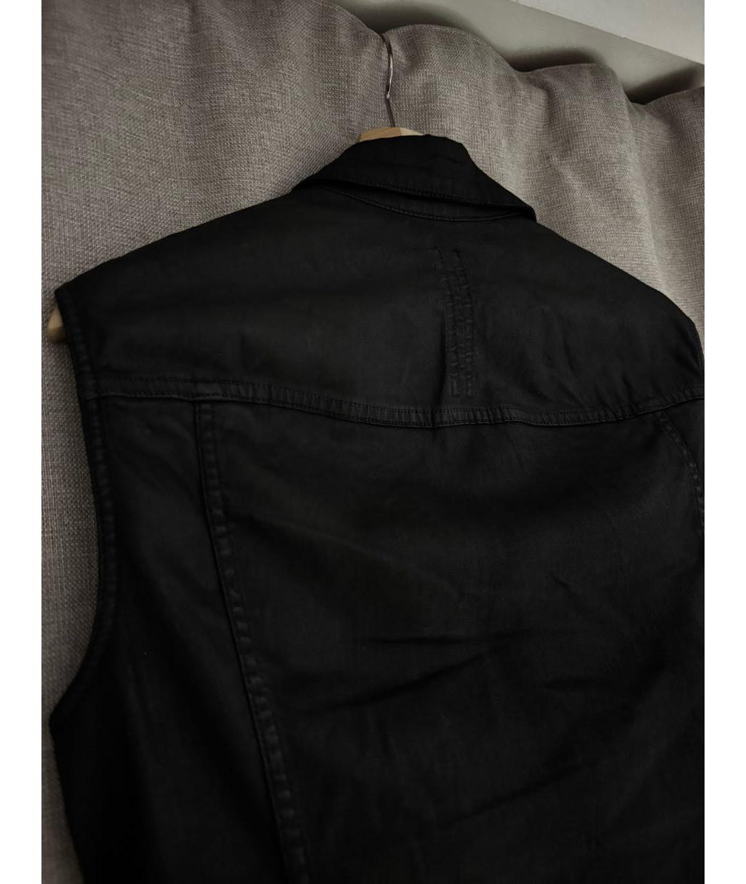 RICK OWENS Черный хлопковый жилет, фото 3