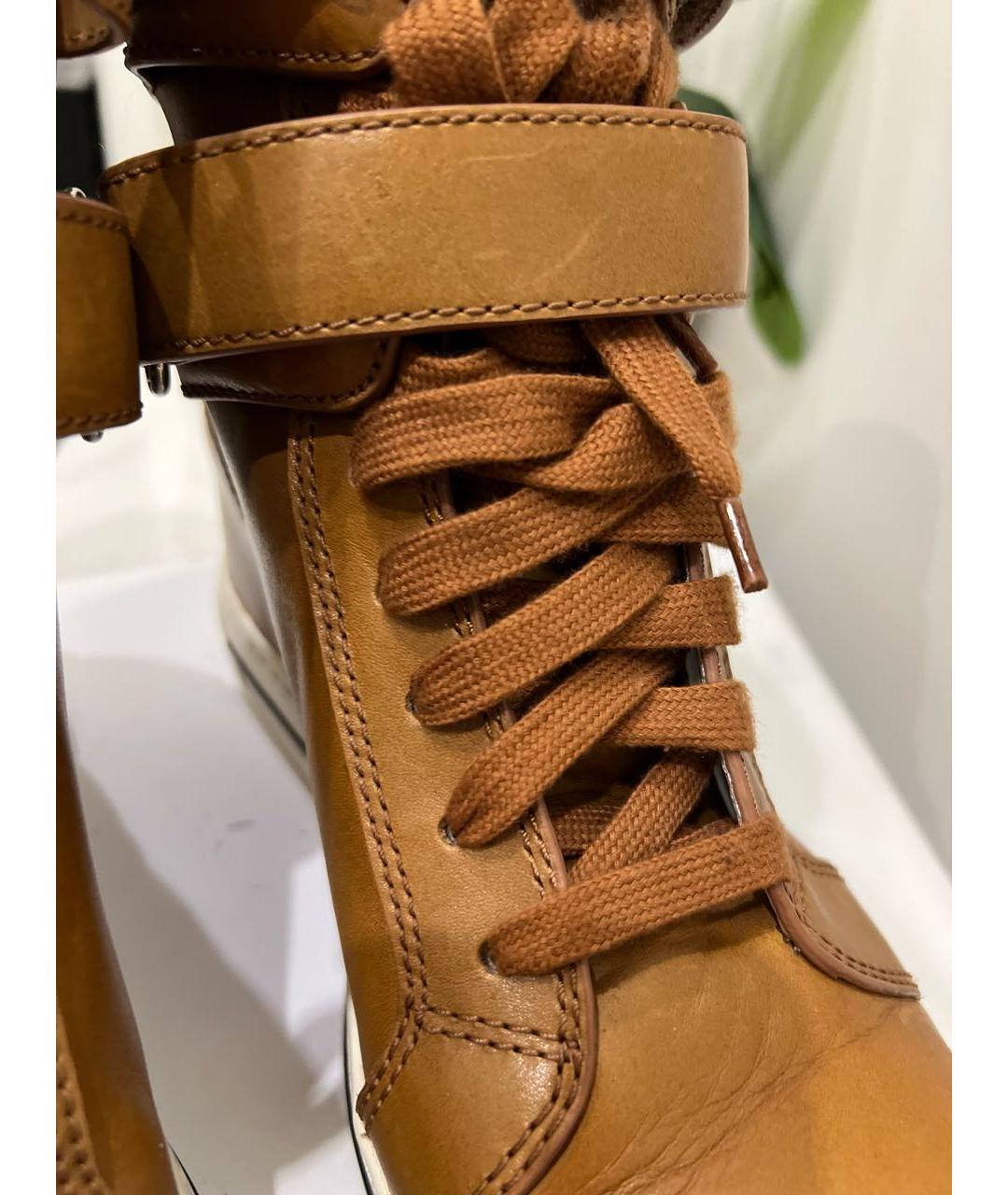 MARC BY MARC JACOBS Коричневые кожаные кроссовки, фото 6