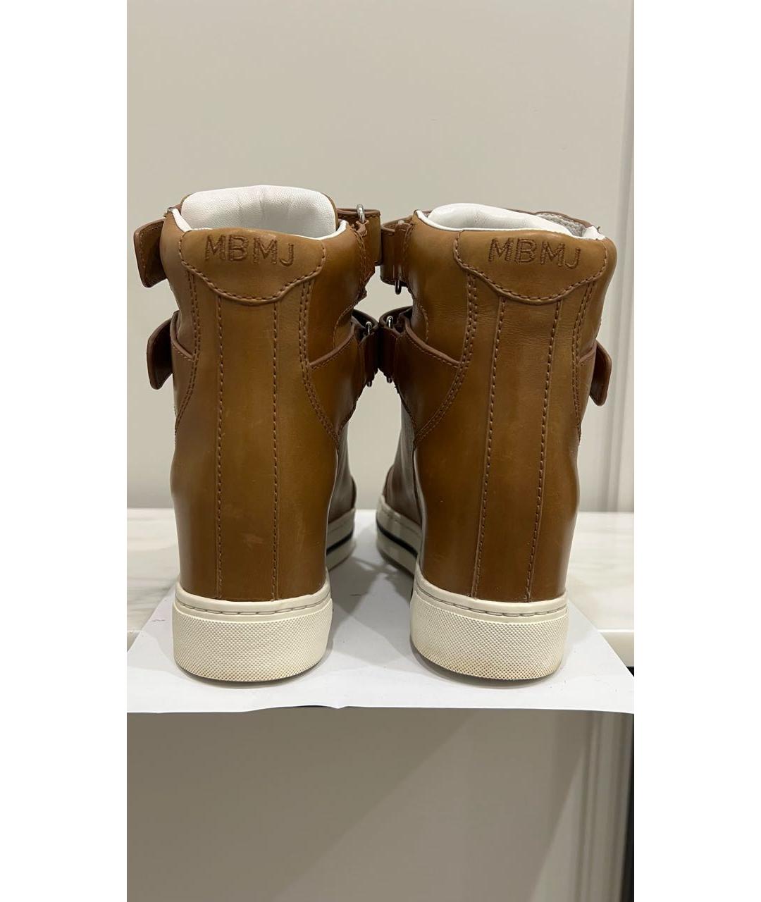MARC BY MARC JACOBS Коричневые кожаные кроссовки, фото 4