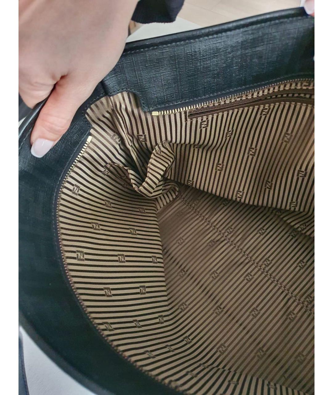 FENDI Темно-синяя сумка через плечо из искусственной кожи, фото 5