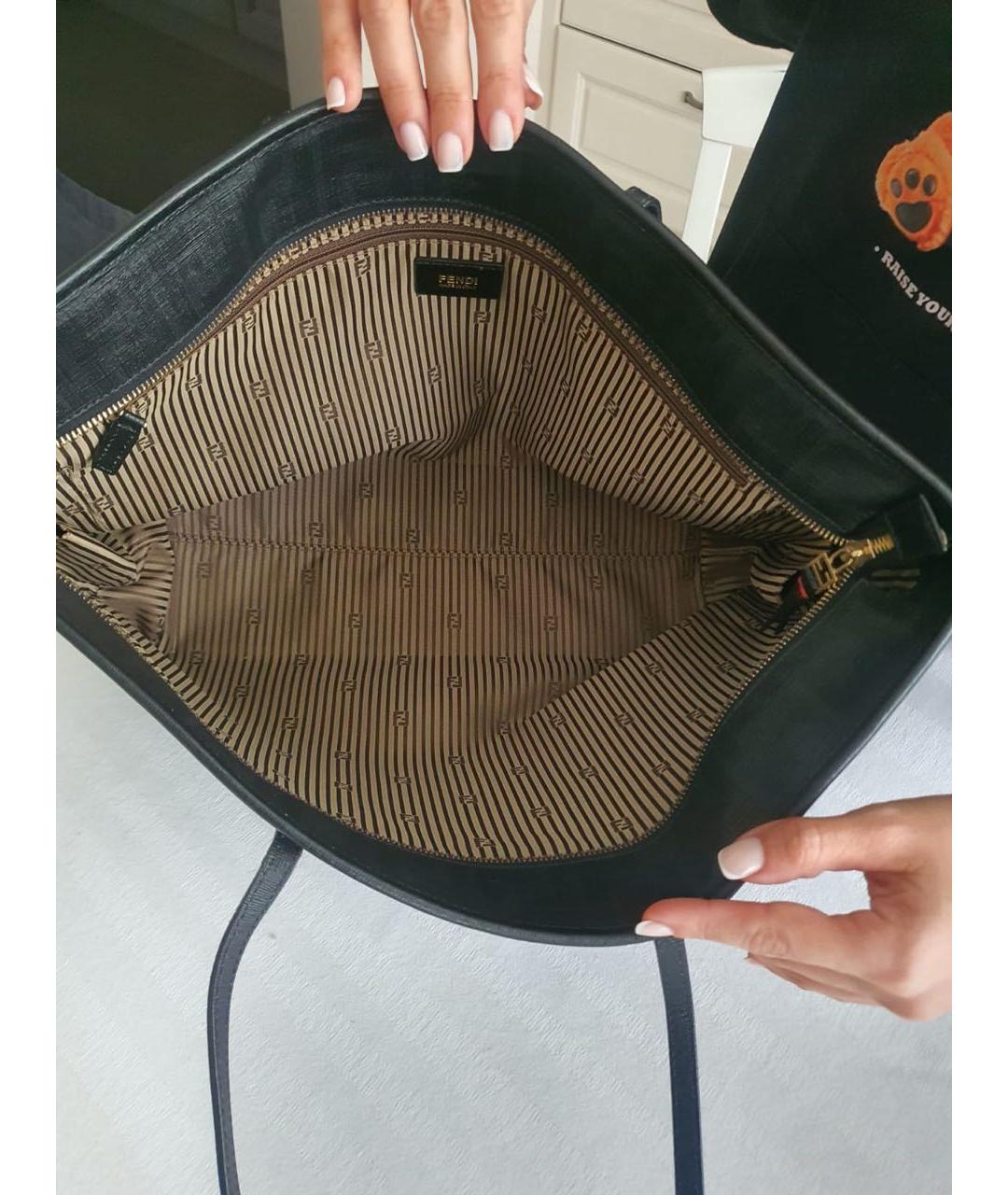 FENDI Темно-синяя сумка через плечо из искусственной кожи, фото 6