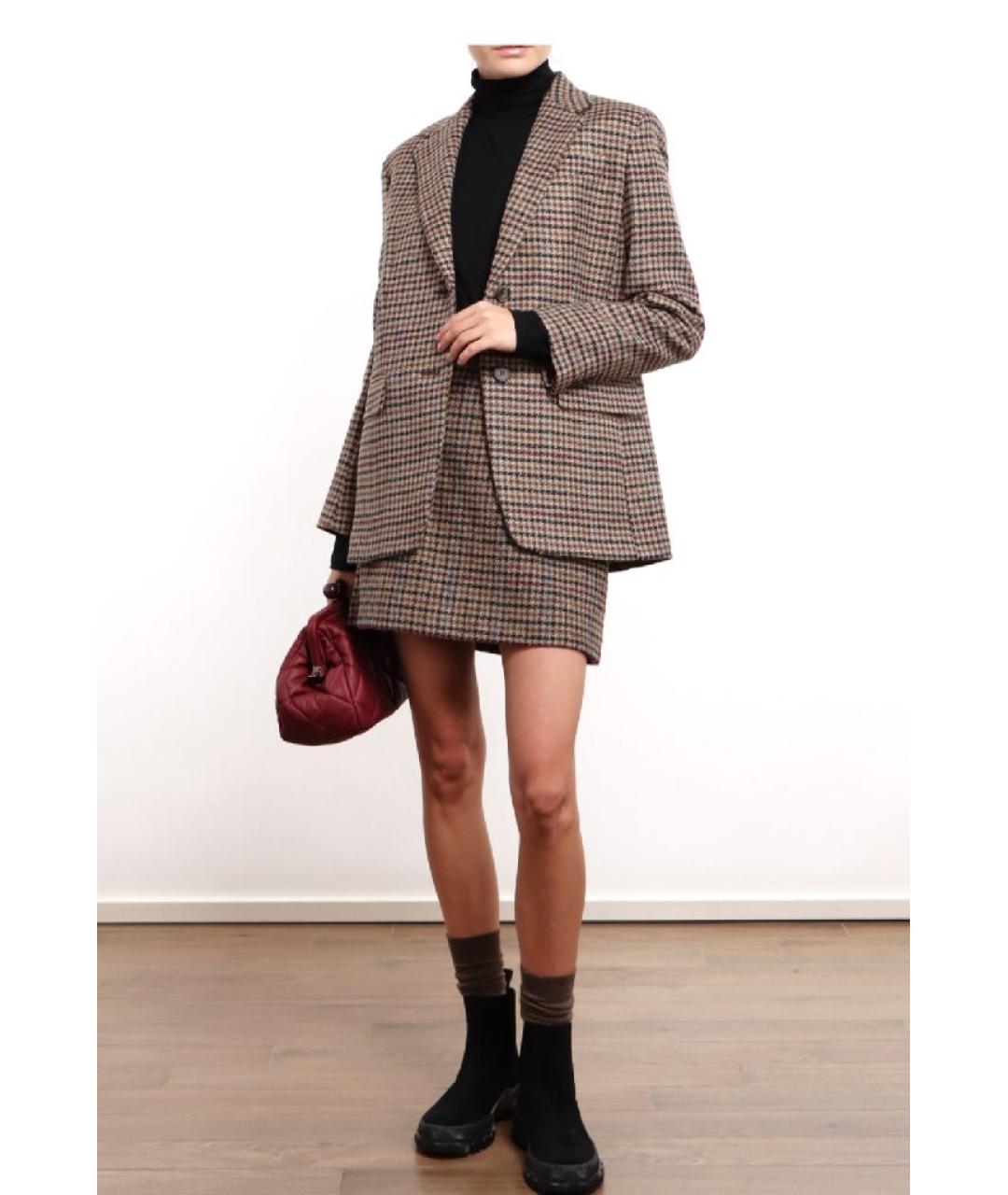 WEEKEND MAX MARA Коричневый шерстяной жакет/пиджак, фото 4
