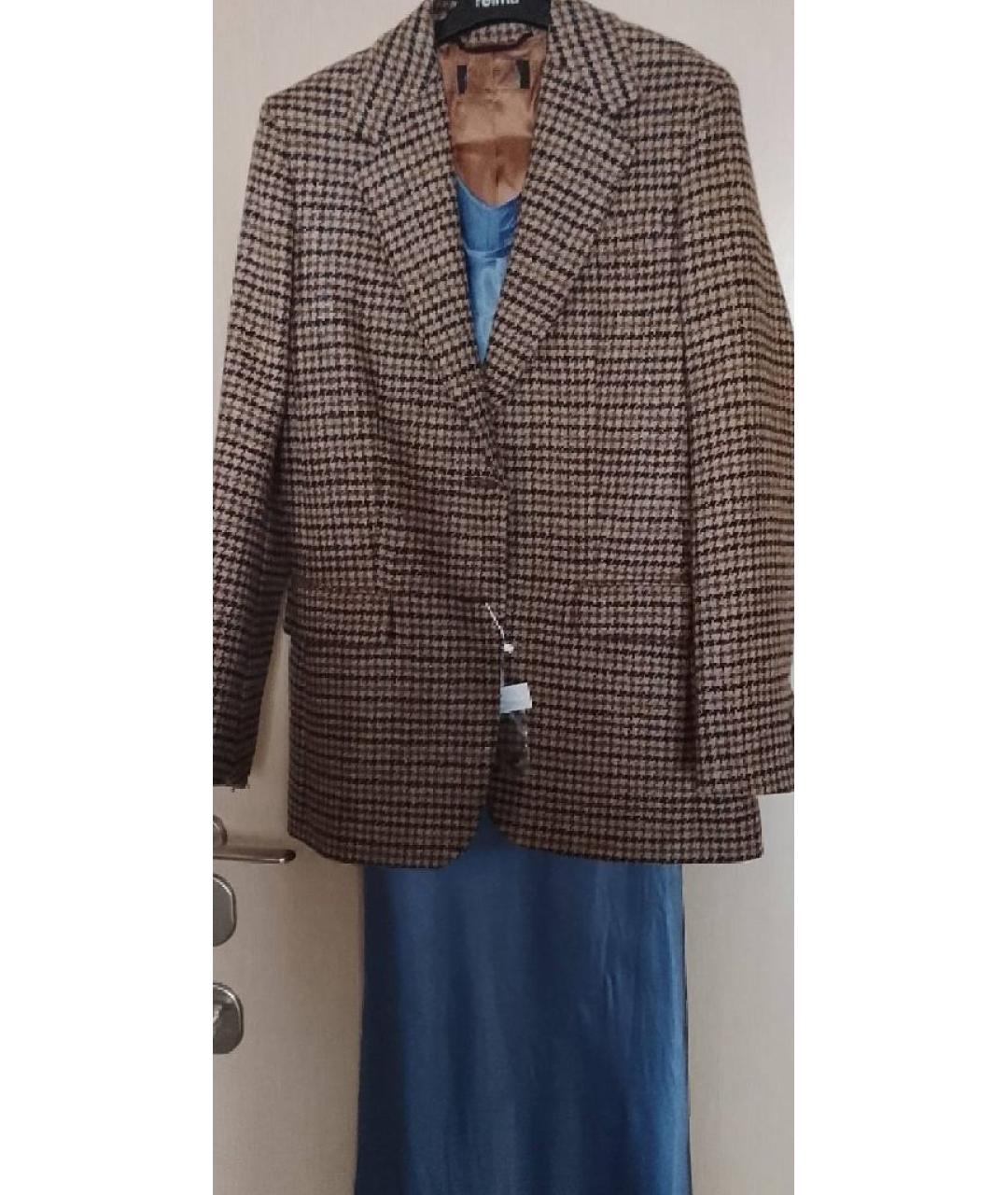 WEEKEND MAX MARA Коричневый шерстяной жакет/пиджак, фото 8