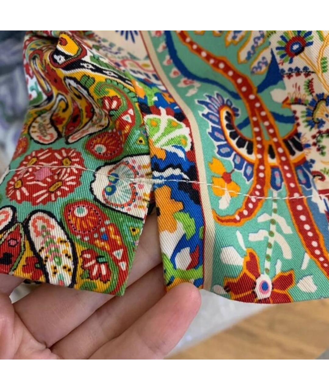ETRO Мульти хлопковые прямые брюки, фото 4