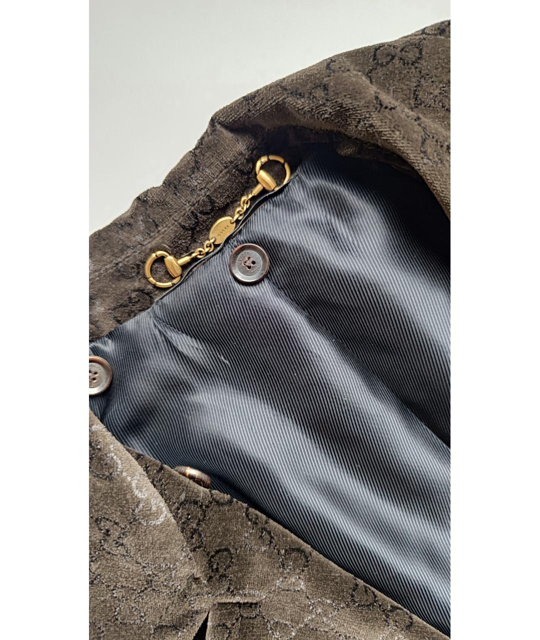 GUCCI Коричневое бархатное пальто, фото 5