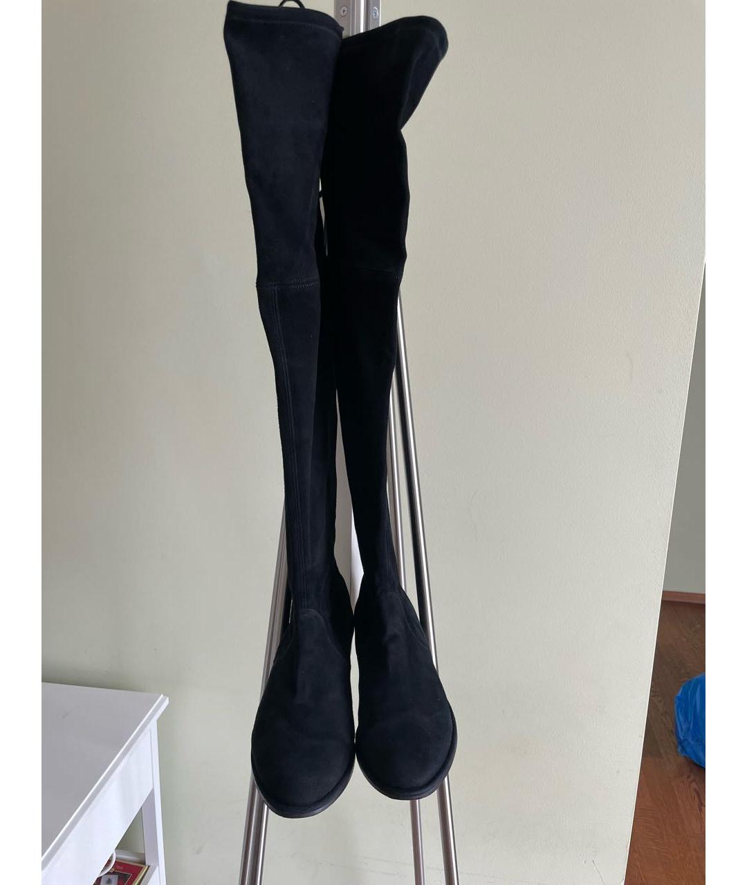STUART WEITZMAN Черные замшевые ботфорты, фото 2
