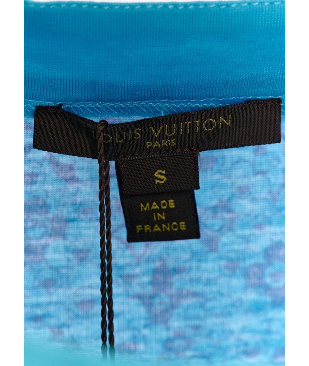 LOUIS VUITTON Голубая хлопковая футболка, фото 3
