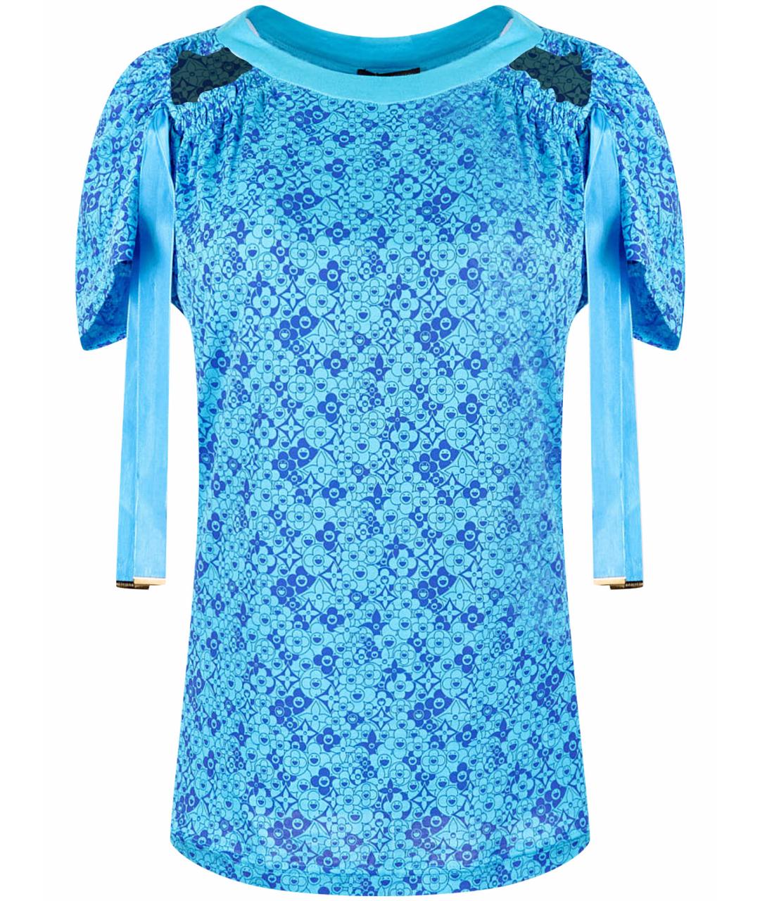 LOUIS VUITTON Голубая хлопковая футболка, фото 1
