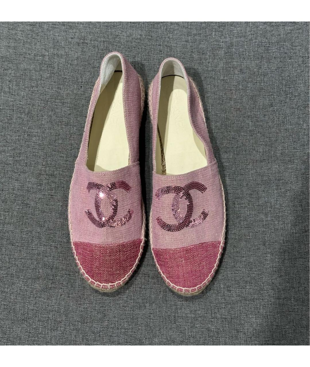 CHANEL Розовые текстильные эспадрильи, фото 3