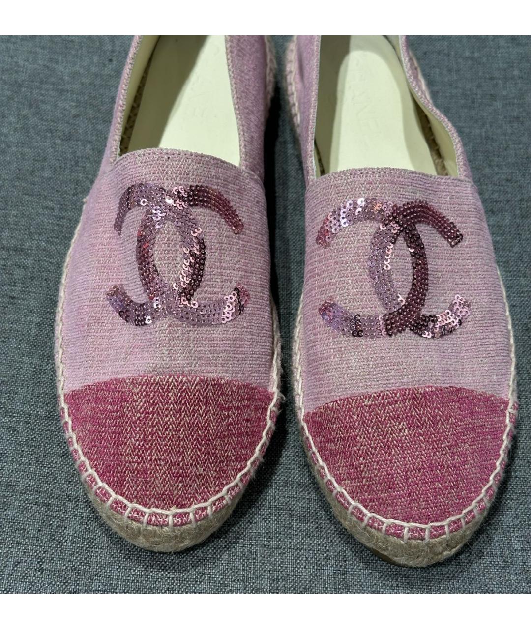 CHANEL Розовые текстильные эспадрильи, фото 4