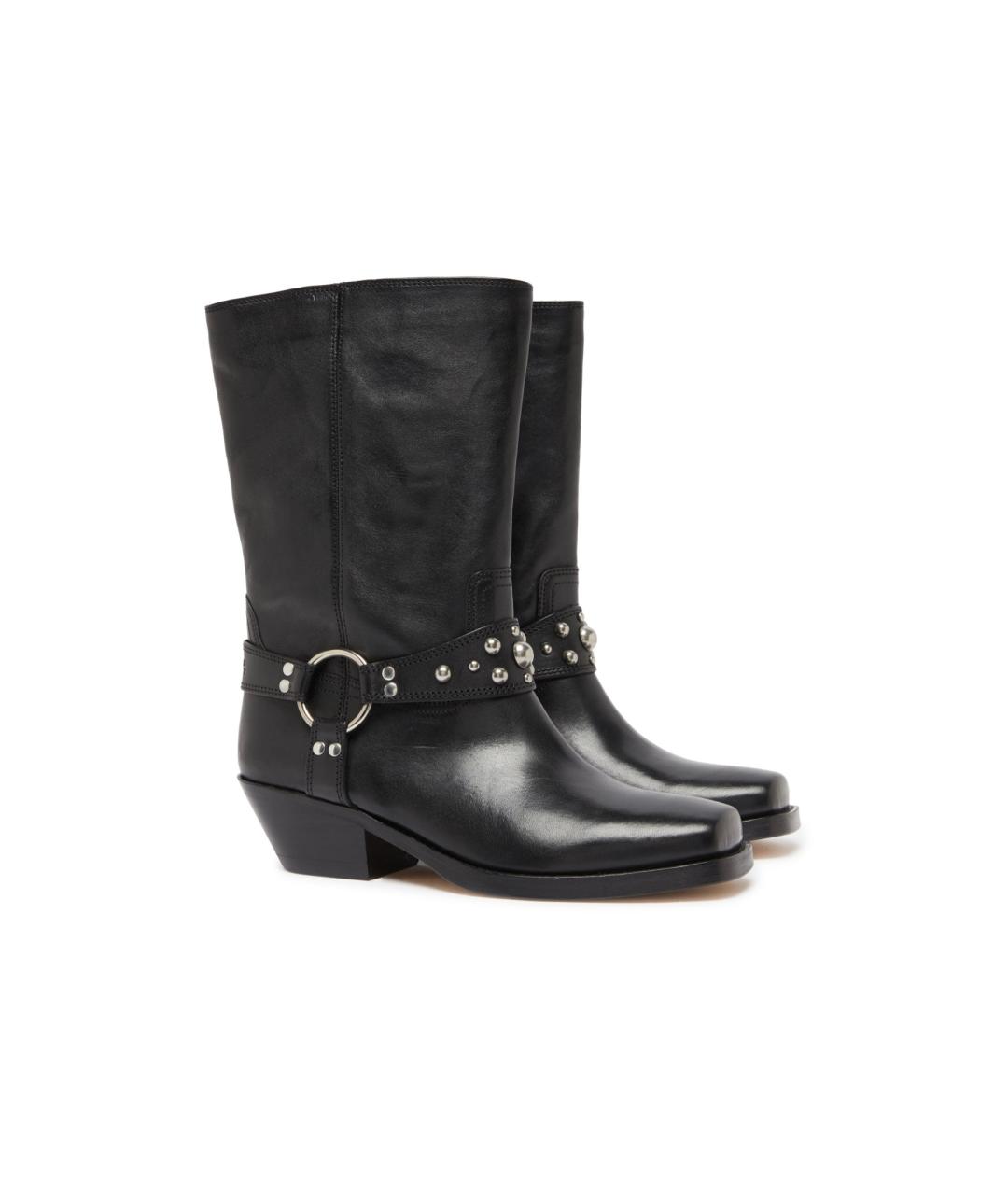 ISABEL MARANT Черные кожаные полусапоги, фото 2