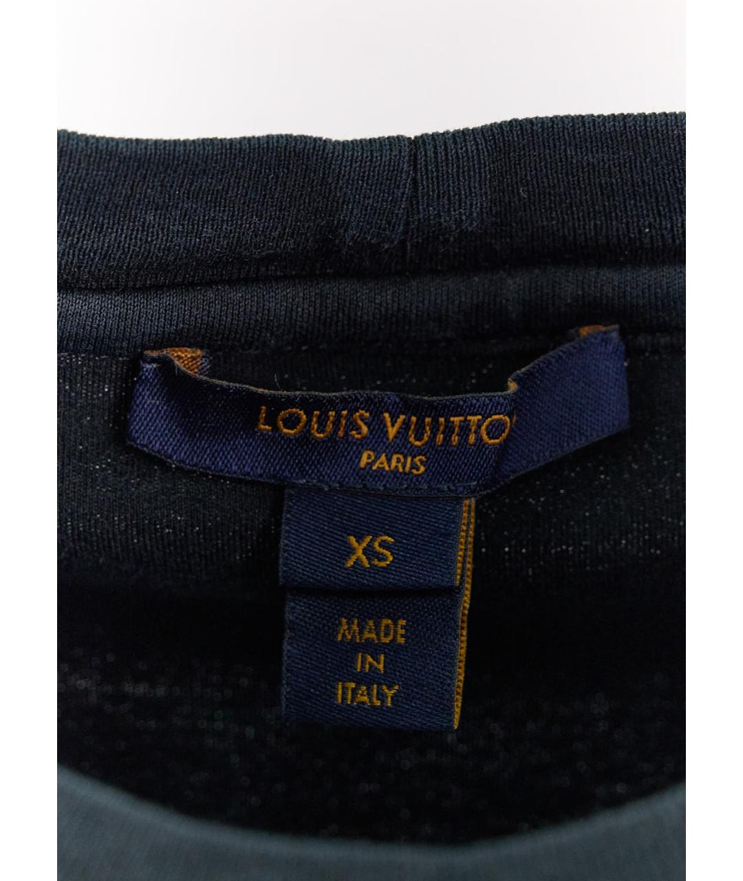 LOUIS VUITTON Черная хлопковая футболка, фото 3