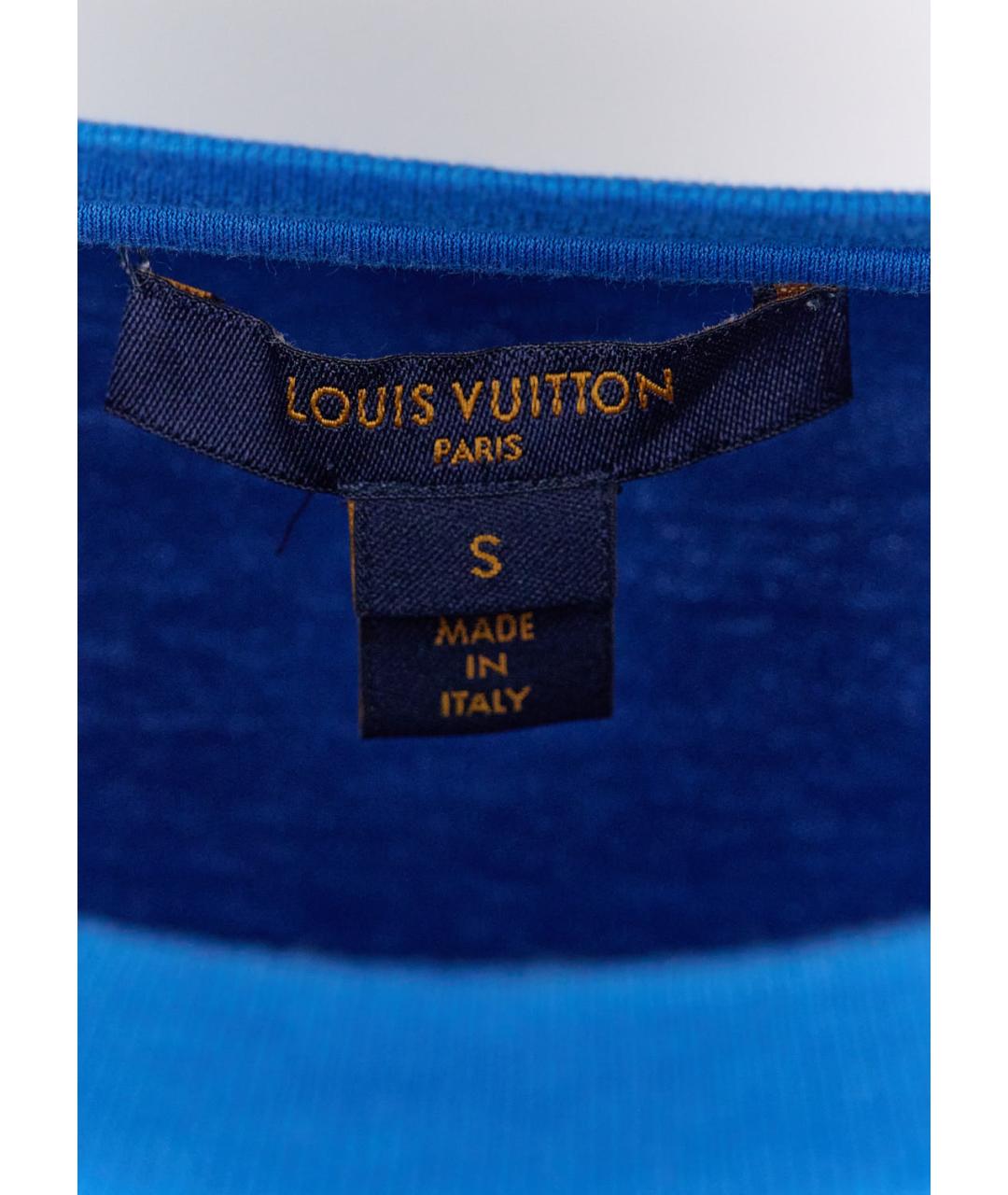 LOUIS VUITTON Синяя хлопковая футболка, фото 3