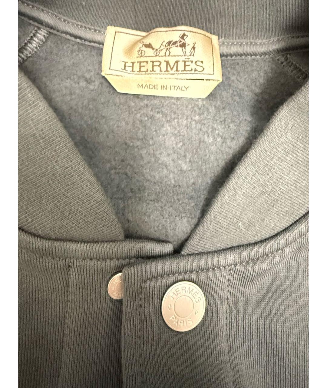 HERMES Серая хлопковая куртка, фото 3