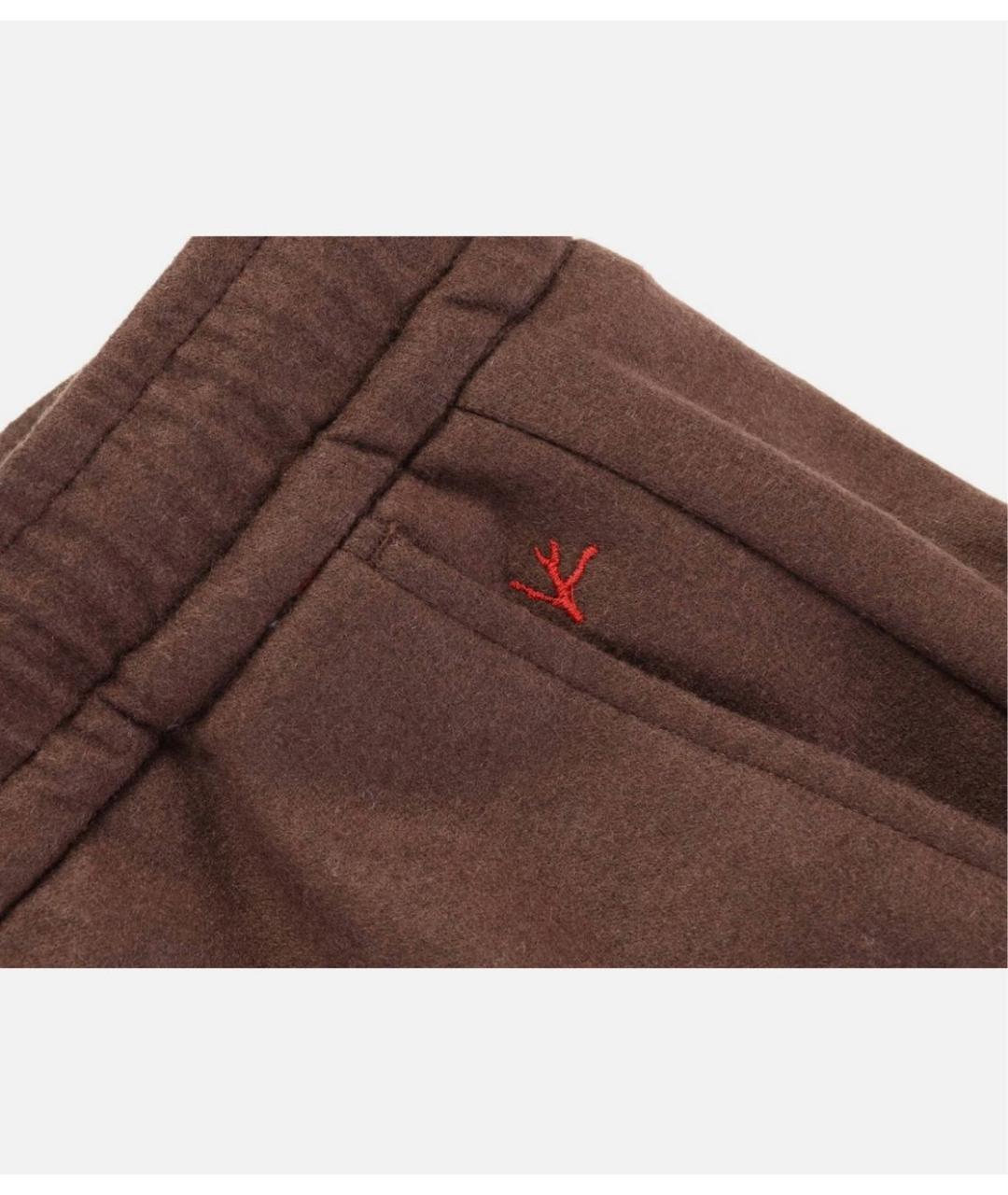 ISAIA Коричневые кашемировые повседневные брюки, фото 4