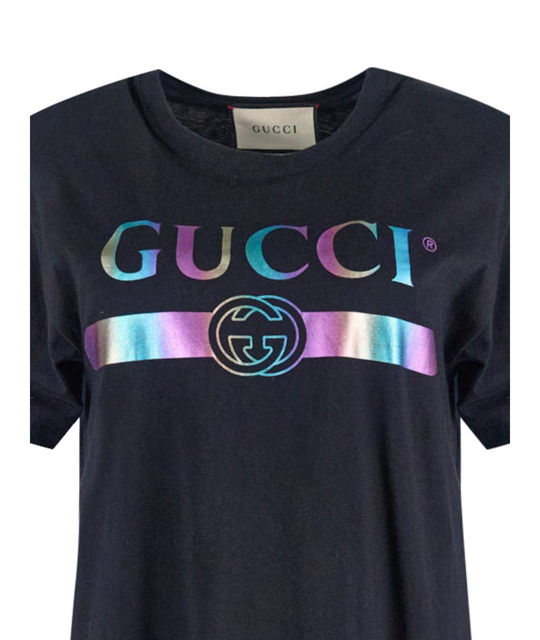 GUCCI Черная хлопковая футболка, фото 6
