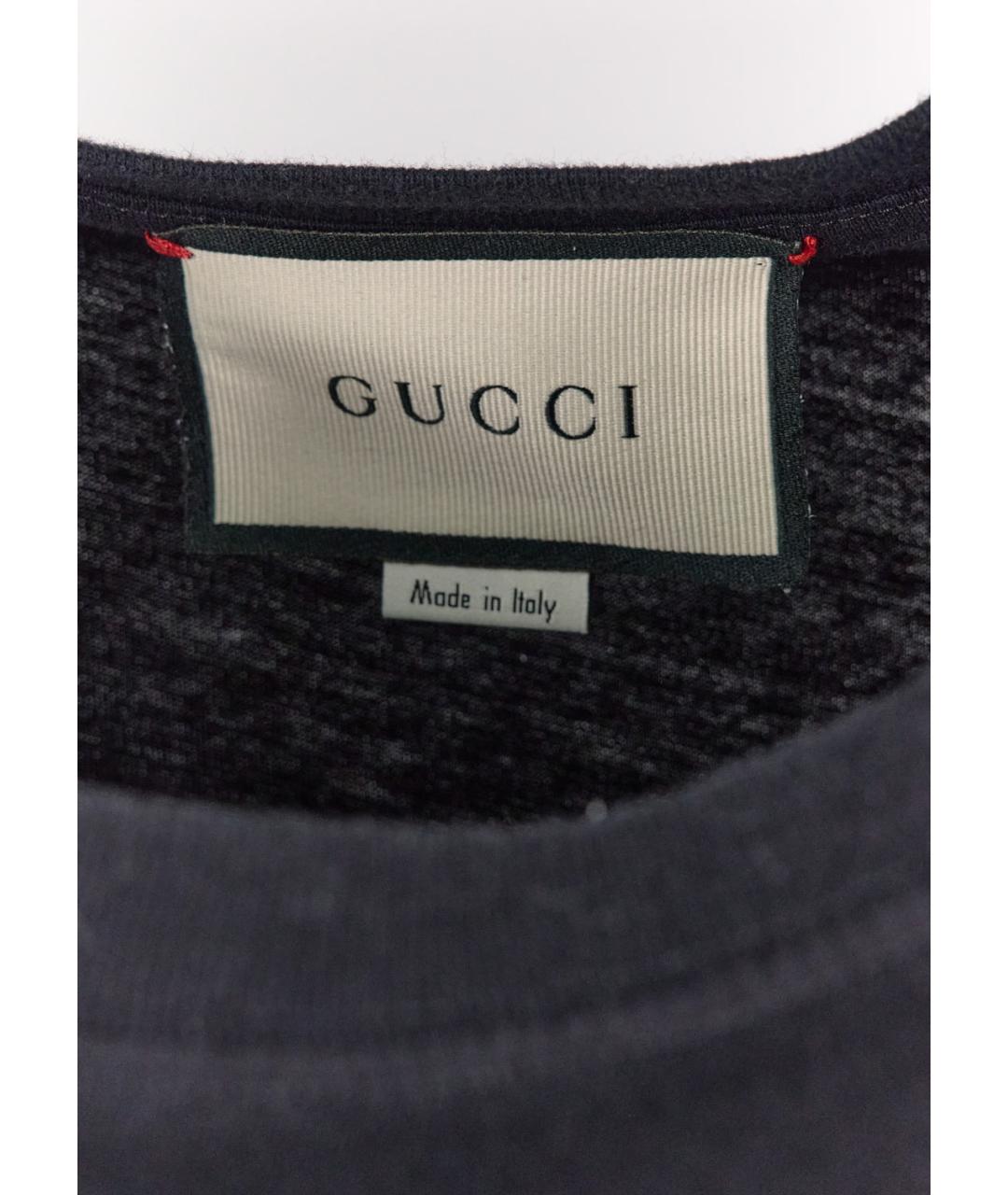 GUCCI Черная хлопковая футболка, фото 3