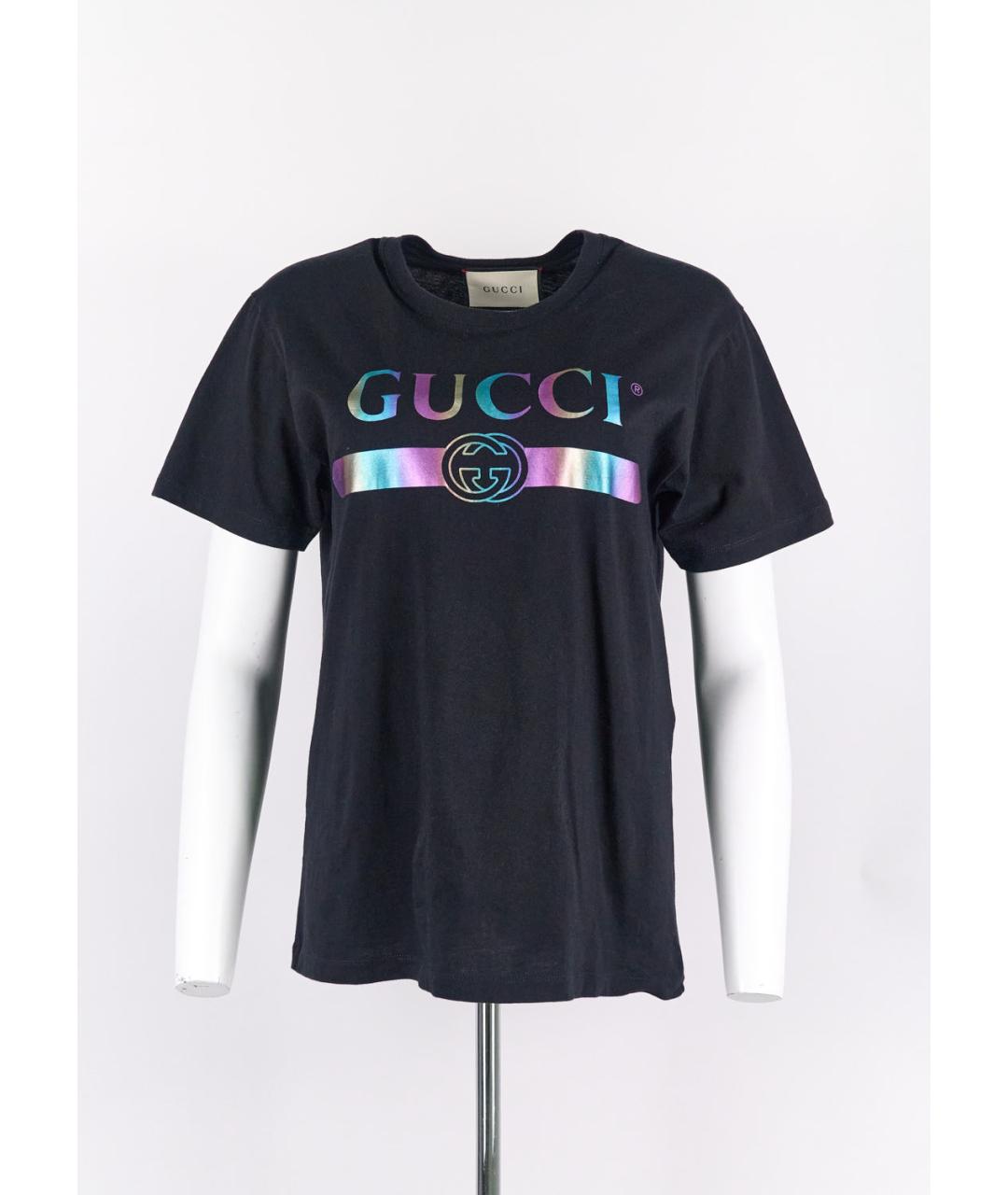 GUCCI Черная хлопковая футболка, фото 5