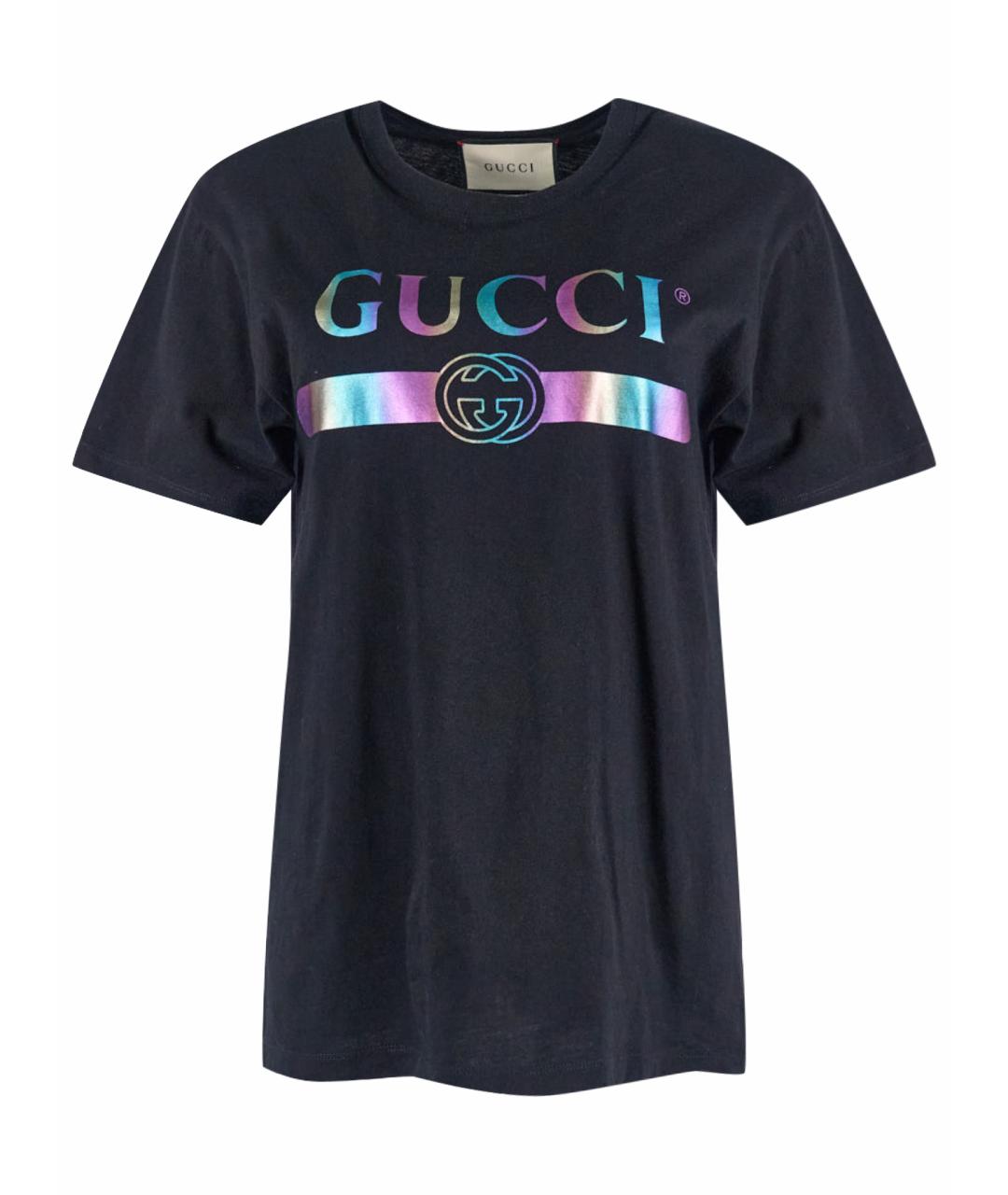 GUCCI Черная хлопковая футболка, фото 1