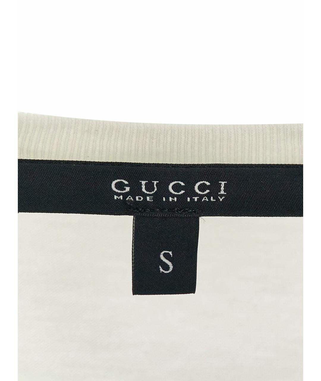 GUCCI Белая хлопковая футболка, фото 7